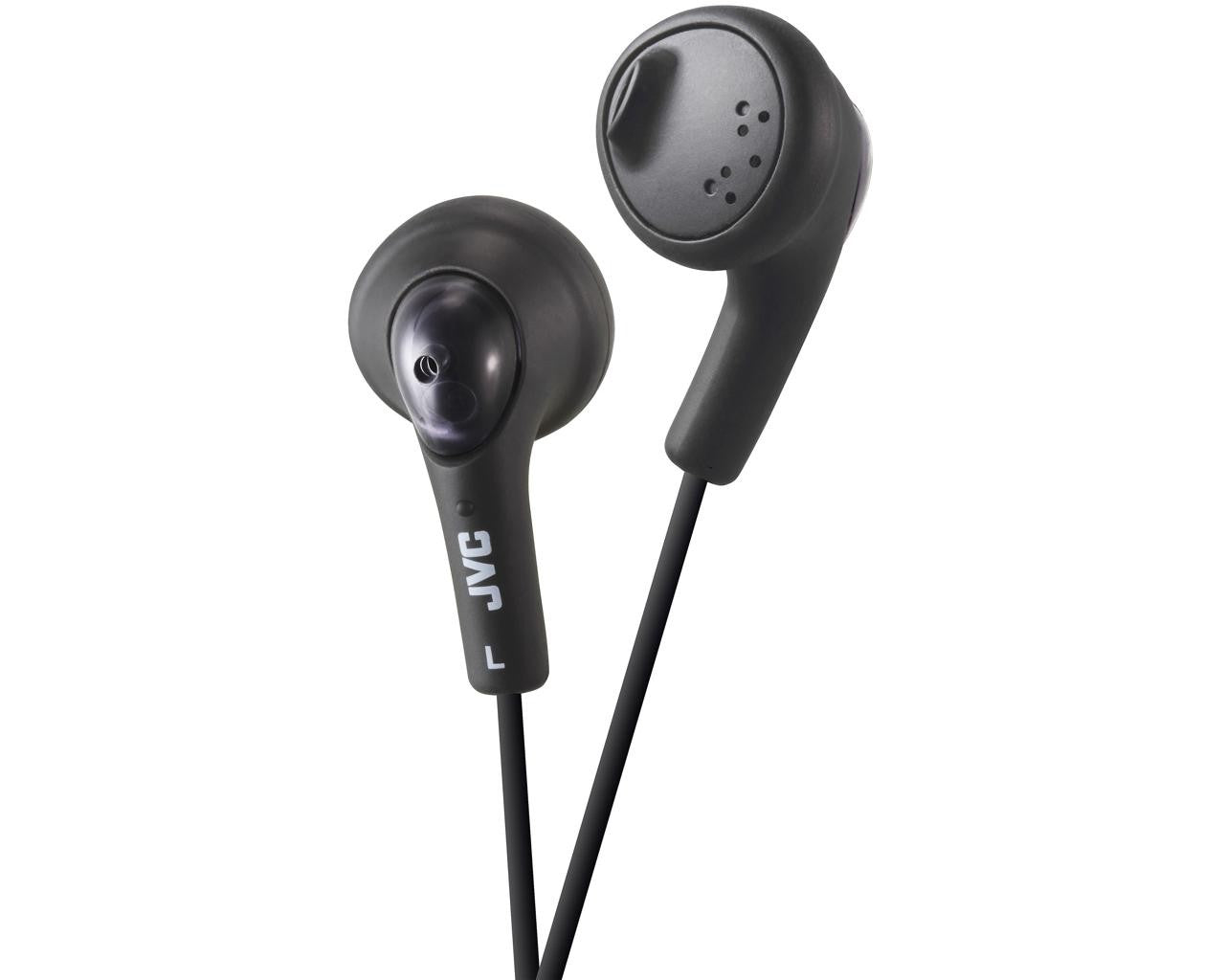 JVC Wired In-ear HeadphoneHeadphonesOval form soft rubber body for comfortable fit Bass boosting earpiece Powerful sound with 13.5mm Neodymium driver unit 3.3ft (1.0m) color cord with nickel-plated iPhone compatible slim plug